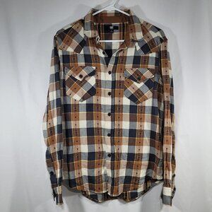 Frye Men's Flannel Size Small | Plaid Button Up Long Sleeve | 100% Cotton